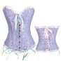 Women\'s Lace Up Satin Boned Overbust Waist Trainer Corsets And Bustiers Bodyshaper Top Plus Size G-