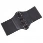 New Vintage Women\'s Elastic Wide Belt Stretchy Corset Button Female Black Cincher Waistband Belts f
