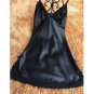 Women Lingerie Silk Lace Robe Dress Babydoll Nightdress Nightgown Sleepwear BK/L