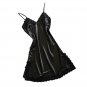 Women Lingerie Silk Lace Robe Dress Babydoll Nightdress Nightgown Sleepwear BK/L