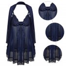 Sexy Lingerie Babydoll Nightdress Dress Sleepwear 3 pcs/set Lace Robes Nightgowns Ladies Underwear S