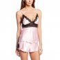 2pcs/Set Sexy Women Satin Lace Sleepwear Babydoll Lingerie Nightdress Pajamas VM