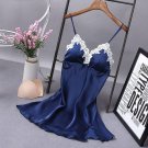 With Padded Bra Ladies Sexy Nightdress Silk V-neck Floral Sleepwear Lingerie Babydoll Nightgown Mini