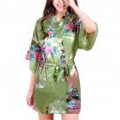 Women\'s Babydoll Night Dress Robe Gown Sleepwear Pyjamas With Belt L Green
