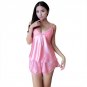 2 Pcs Pajama Sets Women Sexy Satin Lace Robe Shorts Babydoll Sleepwear Nightwear A7 A8