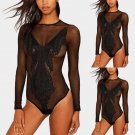 New Style Fashion Women Black Lace Lingerie Babydoll Siamese Bikinis Perspective Underwear Slim Inti