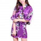 2017 NEW Women\'s Babydoll Night Dress Robe Gown Sleepwear Pyjamas With Belt Purple