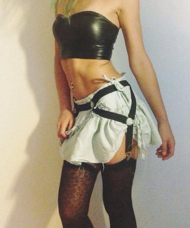 2016 new pastel goth elastic garter belt gothic bust bondage  Rave wear Binding sexy women cage  lin