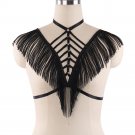 Christmas gift Black Tassels Body Harness Fetish Top Cage Bra Bondage Sexy Lingerie Goth Harajuku Be