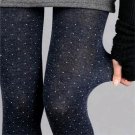 VISNXGI Women Sparkling Warm Tights Dot Design Thick Soft Cotton Wool Fabric Knitted Pantyhose Flexi