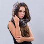 Winter Scarves Fur With Genuine Fur Hats For Women New Luxury Fur Scarf Female Elegant Knit Real Rex