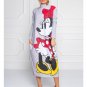 Spring Autumn New Female Casual Long-sleeved Turtleneck Cartoon Printed Long Maxi Printed Pocket Cot