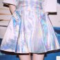 Fluorescence Metal Silver Skirts 2017 Female Shiny Psychedelic Laser High Waist PU Puff Skirts