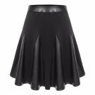 Casual Sexy Summer Faux Leather Lolita Tutu Pleat Mini Women Sun Skirts Female Lady Fluffy Skater Bl