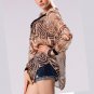 Chiffon Blouse Summer See Through Transparent V-Neck Long Sleeve Women Feminine Shirt Female Clothin