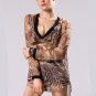 Chiffon Blouse Summer See Through Transparent V-Neck Long Sleeve Women Feminine Shirt Female Clothin