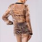 Chiffon Blouse Summer See Through Transparent V-Neck Long Sleeve Women Feminine Shirt Female Clothin