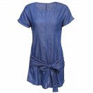 New Fashion Elegant Sexy Women Denim Dress Tunic Jean Clothing Lady Clothes Mori Kleider Robe Female