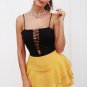 Rufflle short pleated skirt shorts Elegant high waist midi skirt women Casual white black mini skirt
