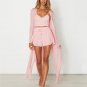 Sexy two-piece suit jumpsuit romper Summer deep v neck beach playsuit Women tops back zipper overall
