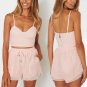 Sexy two-piece suit jumpsuit romper Summer deep v neck beach playsuit Women tops back zipper overall