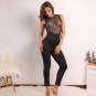 Sleeveless o neck rhinestone summer jumpsuit romper Mesh party bodycon overalls Women clubwear long
