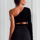 Cold shoulder bandage sexy tank top women Fashion knitting tank top camisole Streetwear cami crop to