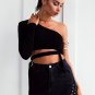Cold shoulder bandage sexy tank top women Fashion knitting tank top camisole Streetwear cami crop to