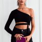 Cold shoulder bandage sexy tank top women Fashion knitting tank top camisole Streetwear cami crop to