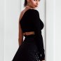 Cold shoulder bandage sexy tank top women Fashion knitting tank top camisole Streetwear cami crop to