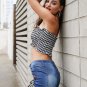 Sexy strapless black crop top Women elegant ruffle black bustier tank top tees Casual autumn hite ca