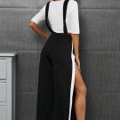 Casual stripe two pieces split women overalls Sexy slim bodycon jumpsuit romper Autumn elegant stree