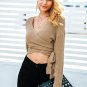 Wrap knitted sweater women Autumn winter chic casual sweater jumper Loose cardigans asymmetrical hem