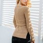 Wrap knitted sweater women Autumn winter chic casual sweater jumper Loose cardigans asymmetrical hem