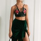 Side split sexy skirts womens Soft bow wrap velvet skirt women Autumn winter high waist bodycon mini