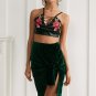 Side split sexy skirts womens Soft bow wrap velvet skirt women Autumn winter high waist bodycon mini