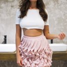 Ruffle pleated mini skirt Casual sexy skirt autumn winter High waist fashion lolita short skirt part