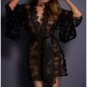 Summer Style White Belted Sexy Lace Robe For Women Kimono Lingerie Nightwear Open Front Bathrobe Wom