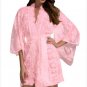 Summer Style White Belted Sexy Lace Robe For Women Kimono Lingerie Nightwear Open Front Bathrobe Wom