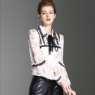 Brand Bodysuit Demi-season Blouse Spring Square Collar Office Lady Shirt One Piece Shirt Female Long