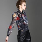 Fashion Body Suit Bow Blouse New Spring Body shirt Female Fashion Bow Stand Lantern Sleeve Size S-2X