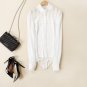 High Quality Blouse 2017 Spring New Brand Office Lady Tops Novelty Hollow Out Silk Shirt Women\'s Sl