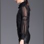 Band Lantern Floral Bow Blouse Commercial 2017 Slim Shirt White Female Elegant Embroidery Slim Black