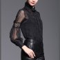 Band Lantern Floral Bow Blouse Commercial 2017 Slim Shirt White Female Elegant Embroidery Slim Black