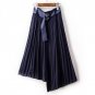 irregular long pleated skirts patchwork casual maxi skirt asymmetrical summer elegant Loose skirts w