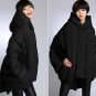 Fashionable style Personality Long Loose Large Size Hooded Women Cloak 90% White Duck Long-Sleeved C