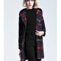 Winter Jacket Coats Women Windbreaker Black Women Plaid Trench Coat Hooded Elegant Wool Blend Coat S
