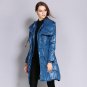 Natural Large Long Down Coat with Belt Women Thin Down Coat Female Warm Clothes High Quality Women\'