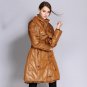 Natural Large Long Down Coat with Belt Women Thin Down Coat Female Warm Clothes High Quality Women\'