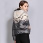 Plus Size Winter Women Down Jacket Flock Hooded Zipper Print Snow Coat Hooded Duck Down Coat Female